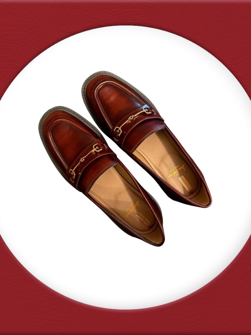 Sam Edelman Burgundy/Brown Leather Loafers